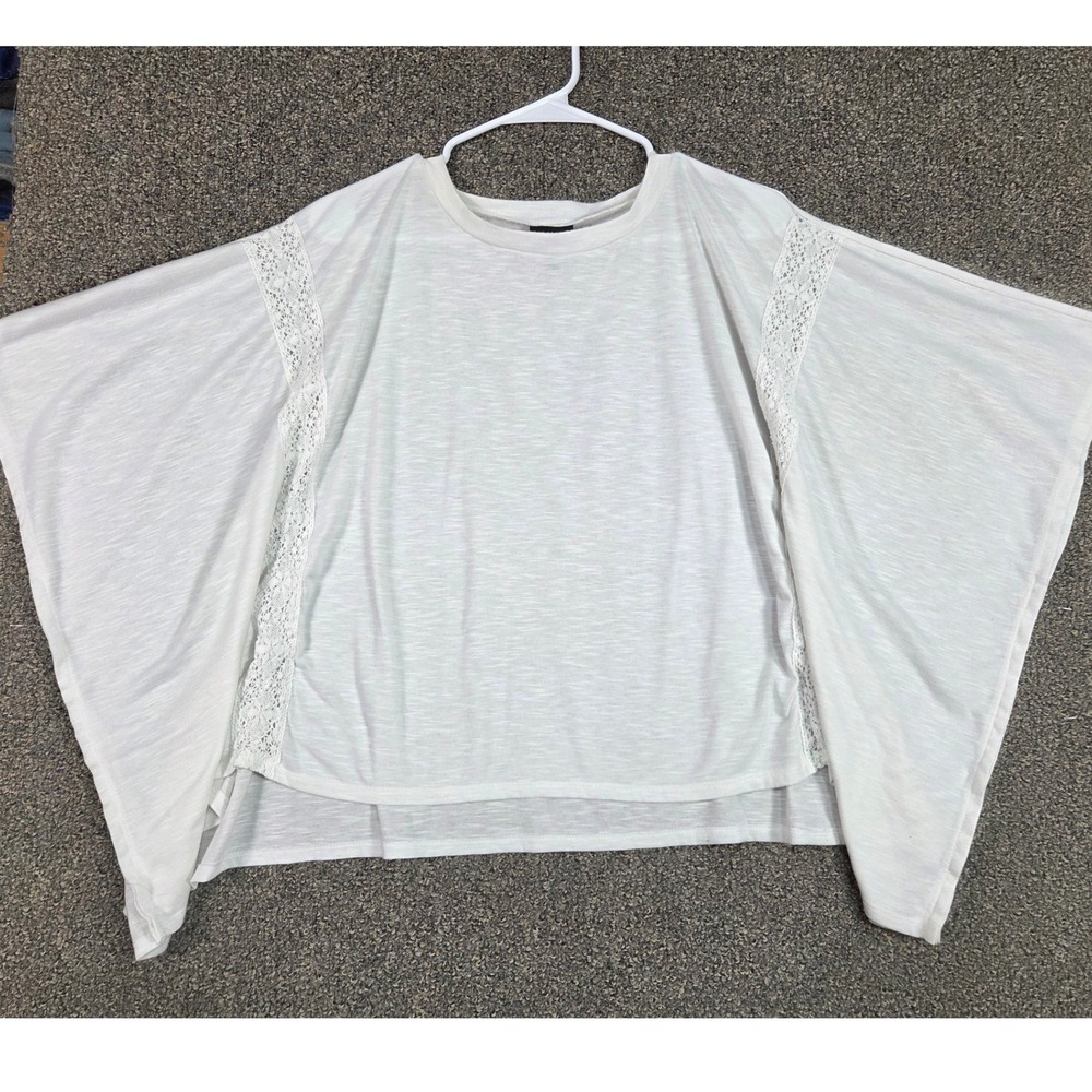 Modlusive Dolman Top Womens Medium White Lace Crochet Batwing MT3KU2
